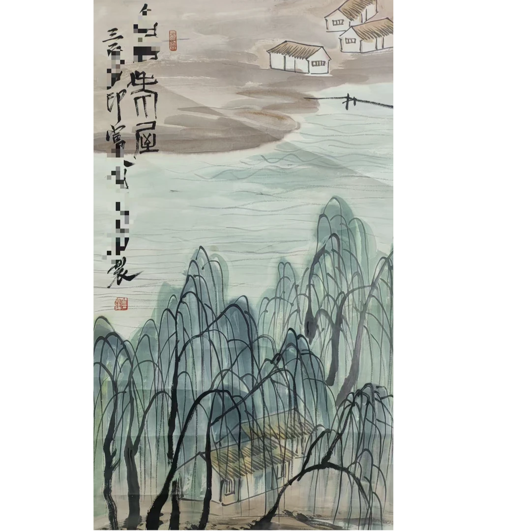 Q 款山水立轴100*50约4.5平尺