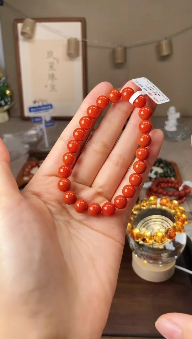 手链未镶嵌南红玛瑙8m南红满肉满色
