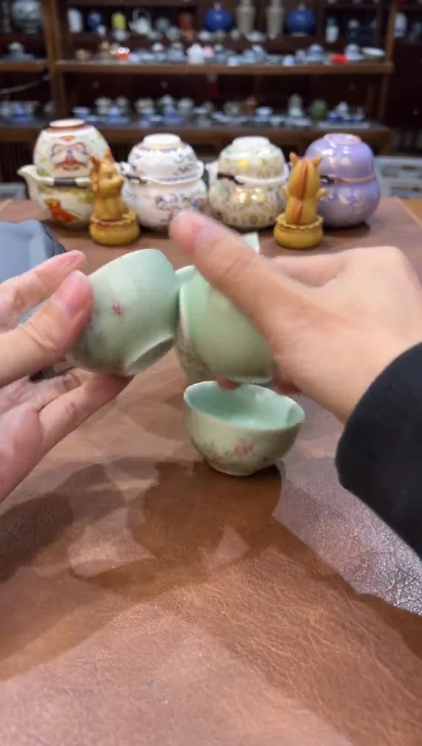 真的很便宜超好看会开片的旅行茶具