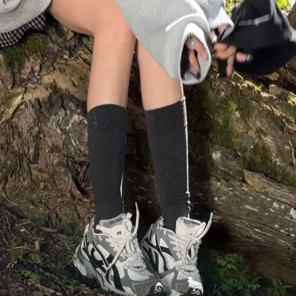 AMAZING IN | 棉质 | 刺绣字母袜子长筒袜女 A250731-AI57CSC041