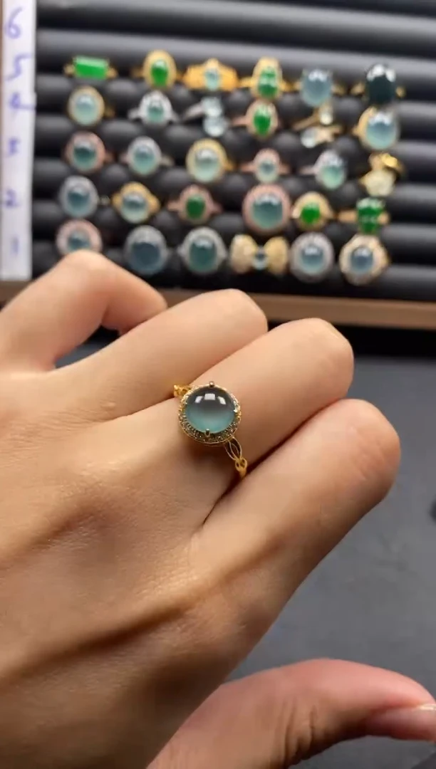 银S925镶嵌戒指翡翠5151