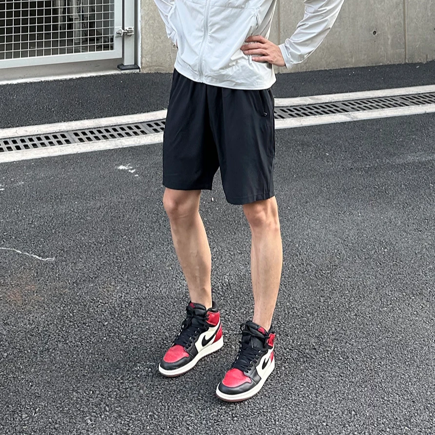 LIMOU夏季LU版薄款机能速干裤户外弹力直筒运动健身训练短裤男裤