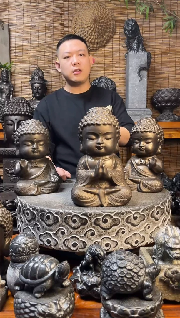 石材30宝宝佛天然青石雕刻