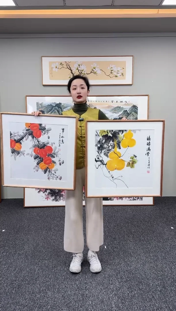 国画福禄满堂+事事如意60*60