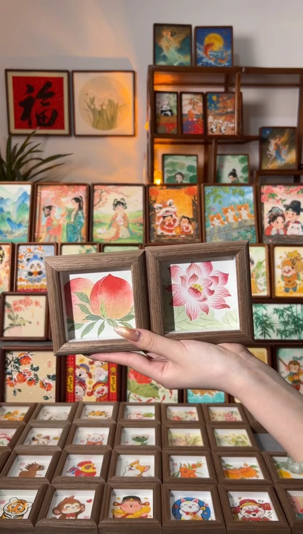 【闪购商品】国画小桃子 好运莲莲 一组11