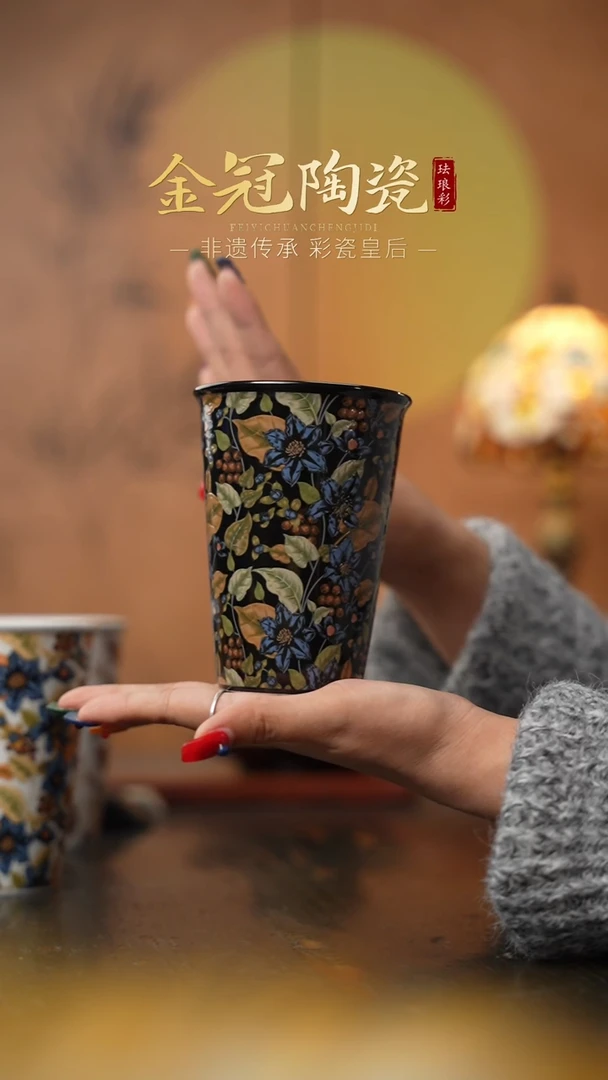 陶瓷月光蓝羽 ·【可乐杯】