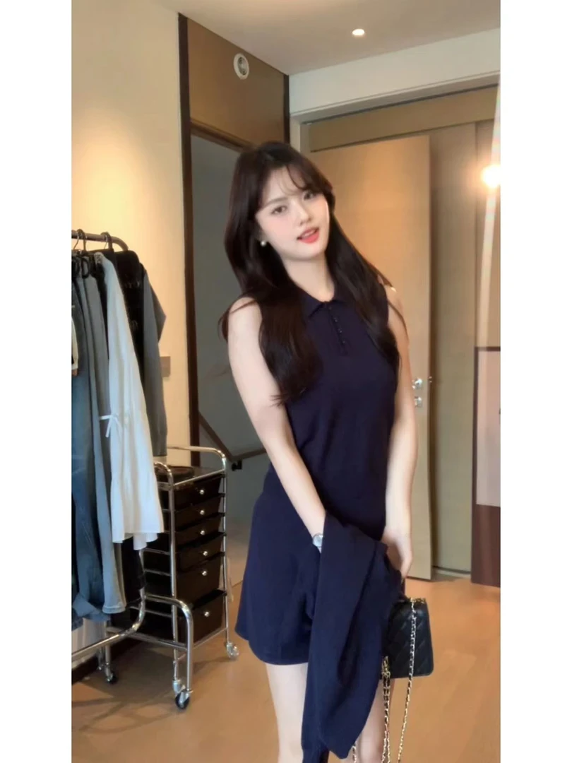 韩系休闲风三件套针织开衫背心半裙套装女春夏显瘦懒人穿搭小众