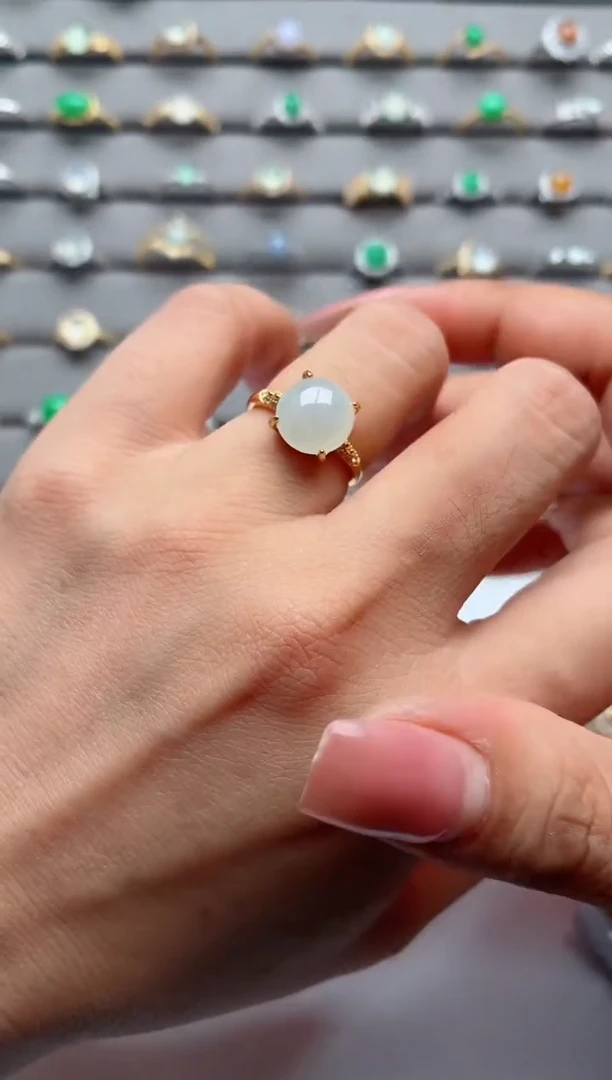 银S925镶嵌戒指翡翠.