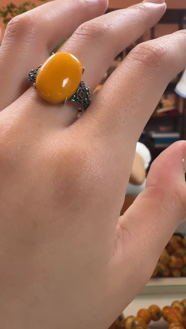 银S925镶嵌颈饰蜜蜡9723天然蜜蜡珠宝奇石假一罚十