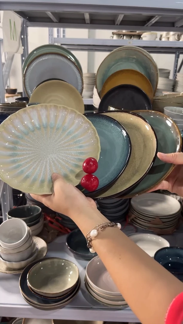 陶瓷外贸尾货瑕疵满20包邮X4 小盘组合