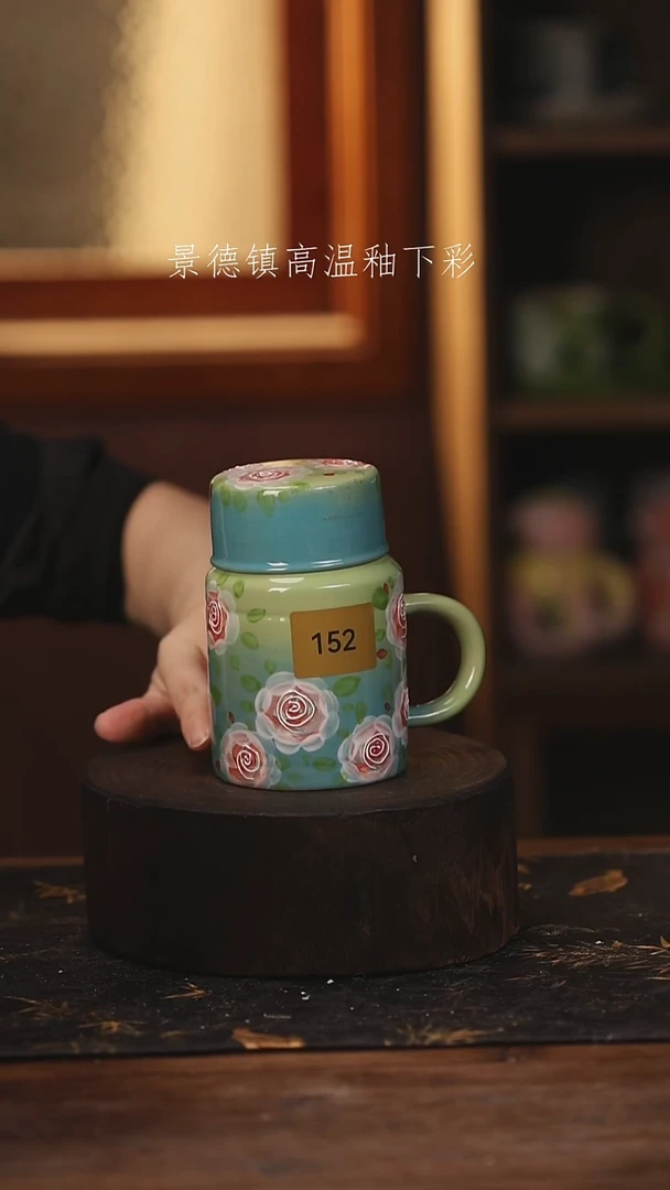 陶瓷景德镇高温釉下手绘陶瓷@L152@