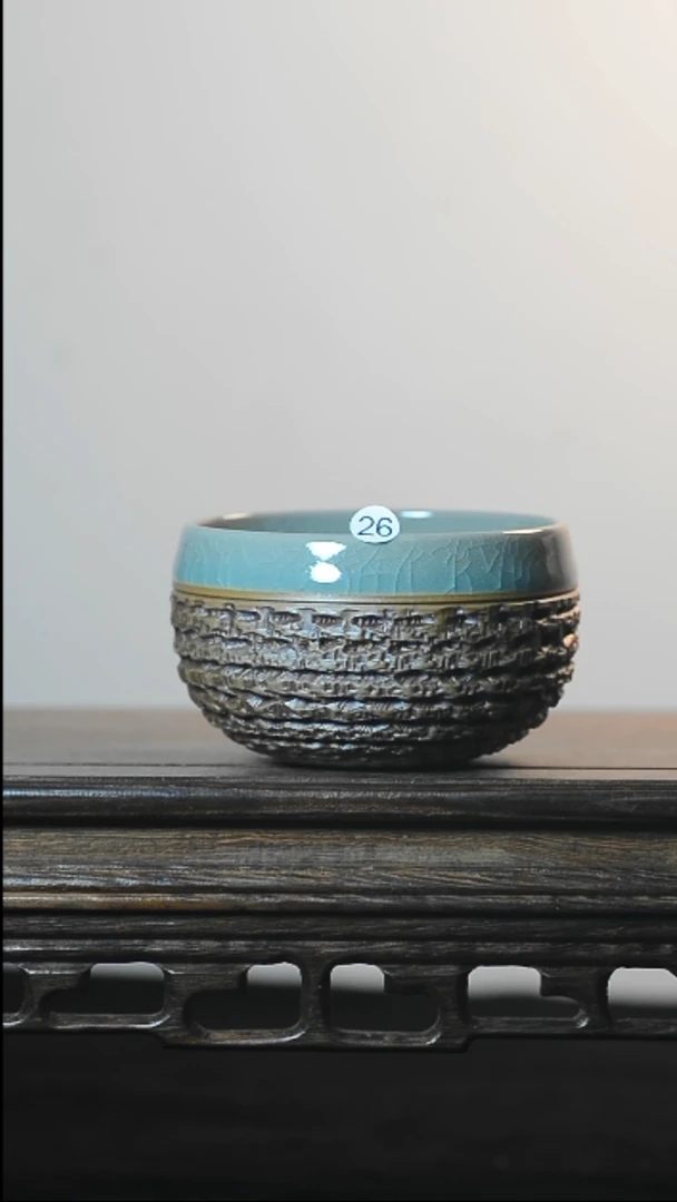 26号手工罗汉杯全品清凉寺汝瓷