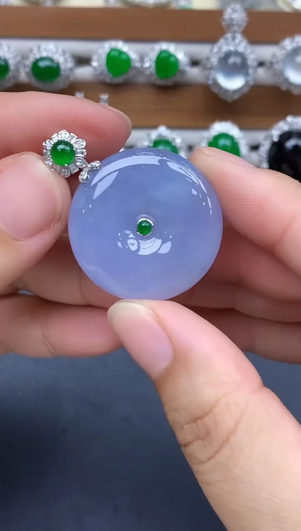 颈饰18K金镶嵌翡翠476-中国好珍宝