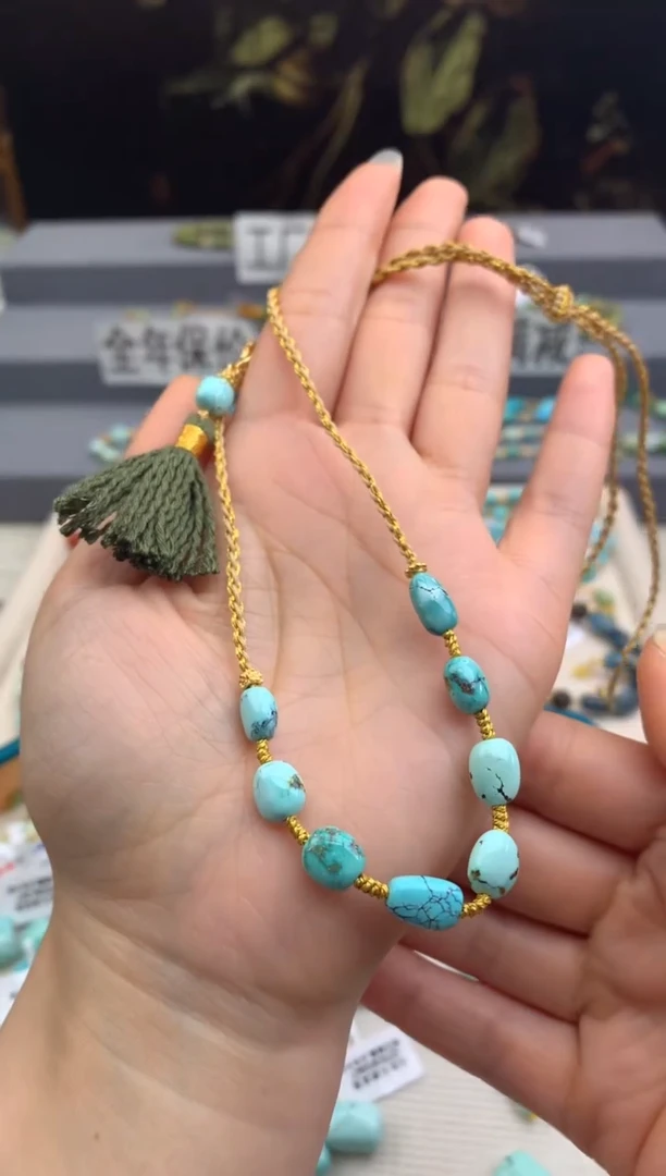 未镶嵌绿松石锁骨链茜.A89