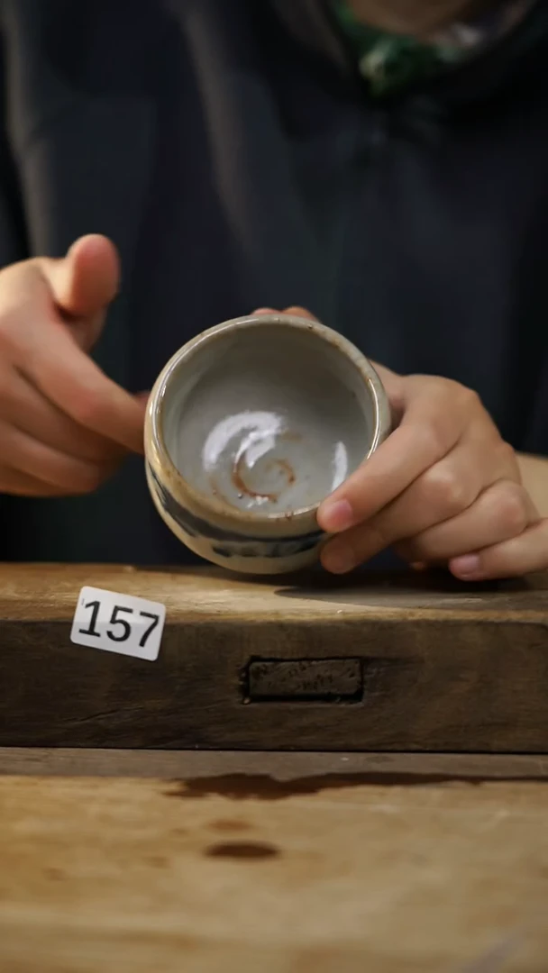 瓷片设计师手作！！！落单设计师系列！！！！青花志野杯
