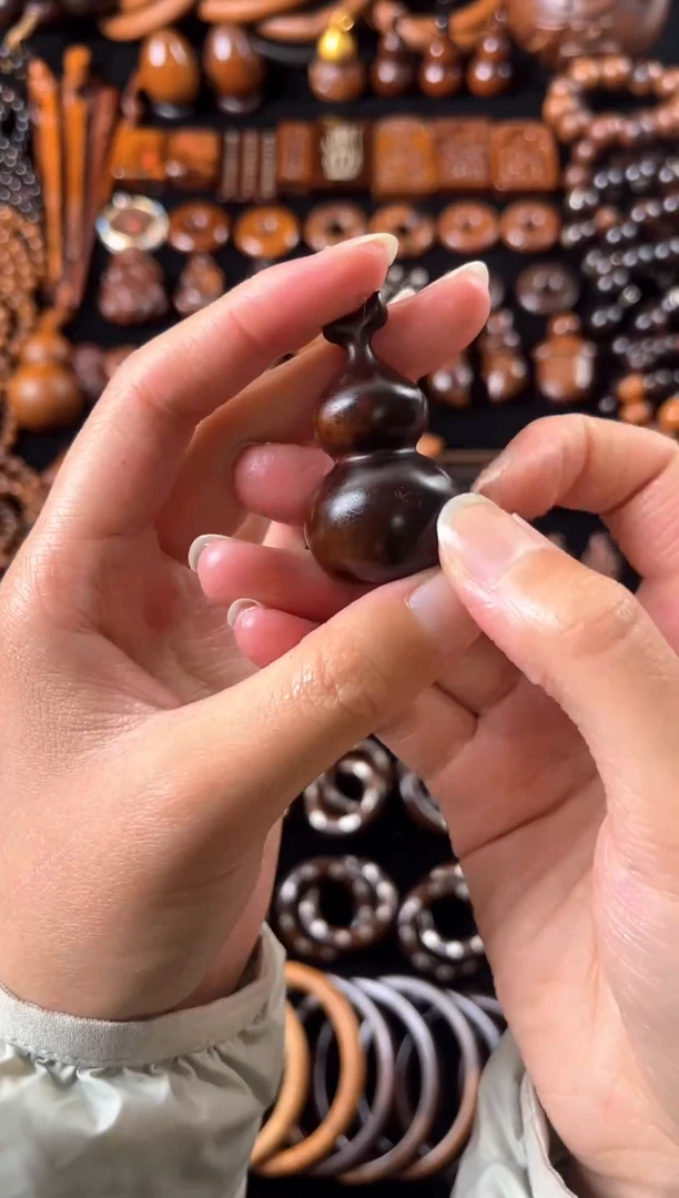 枣木雷击枣木玉化手把件葫芦