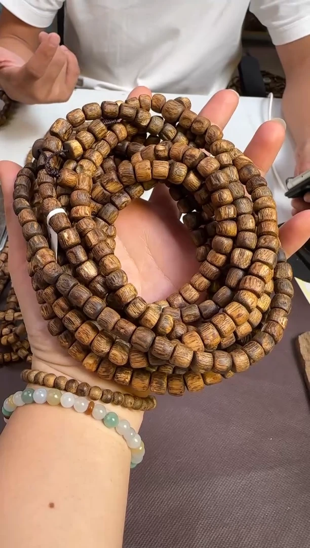 沉香手串99沉电白（沉香之乡）国香奇楠沉香虫漏长串多样性发1