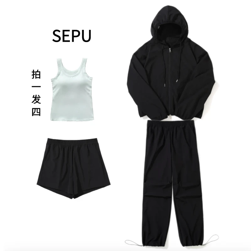 瑟普轻量级到手四件套装运动连帽宽松设计师款Y-311显瘦交个朋友