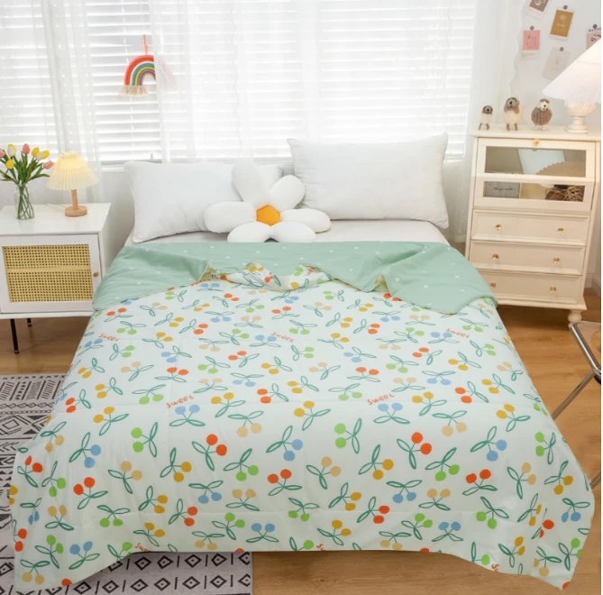 简单生活新品上市全棉印花大豆夏凉被两用空调被