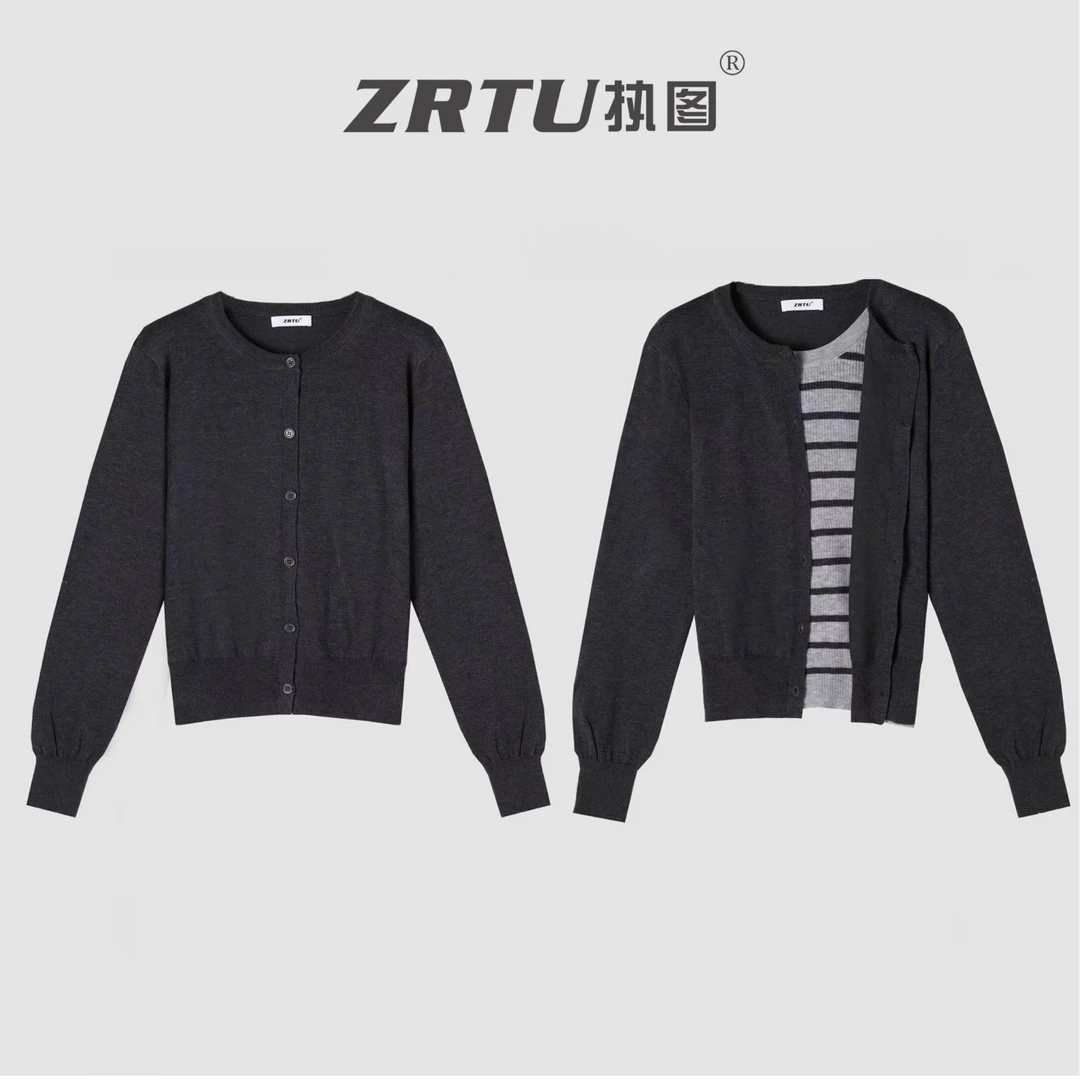 ZRTU执图2025秋冬新款复古长袖毛针织衫针织圆领糯米衣上衣