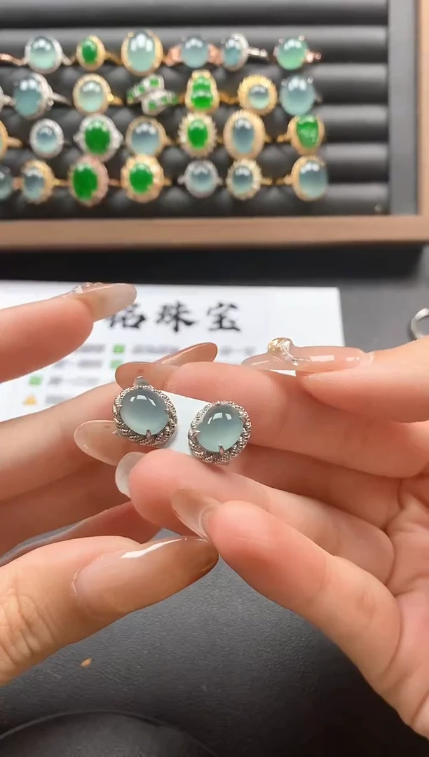 银S925镶嵌戒指翡翠51511