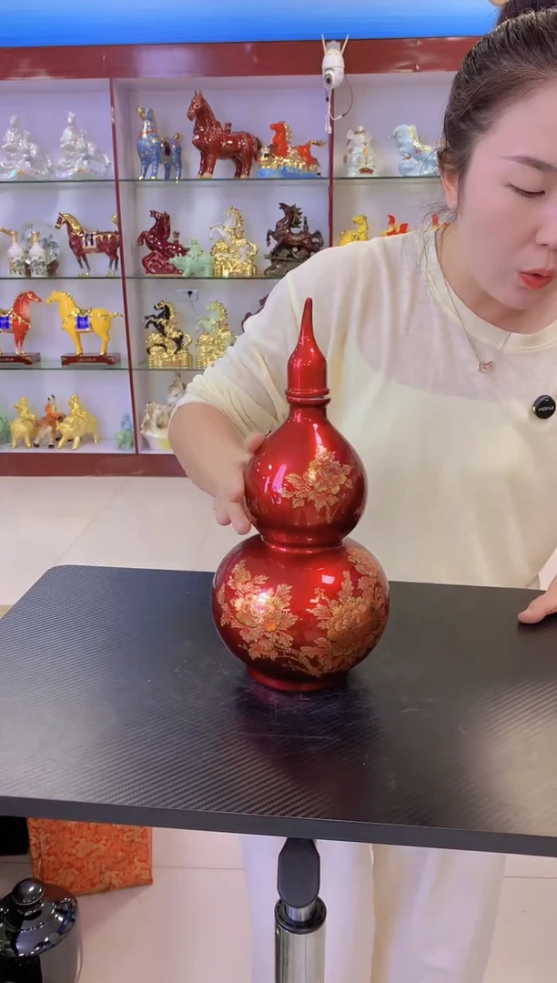 3斤装水晶红葫芦陶瓷空酒坛