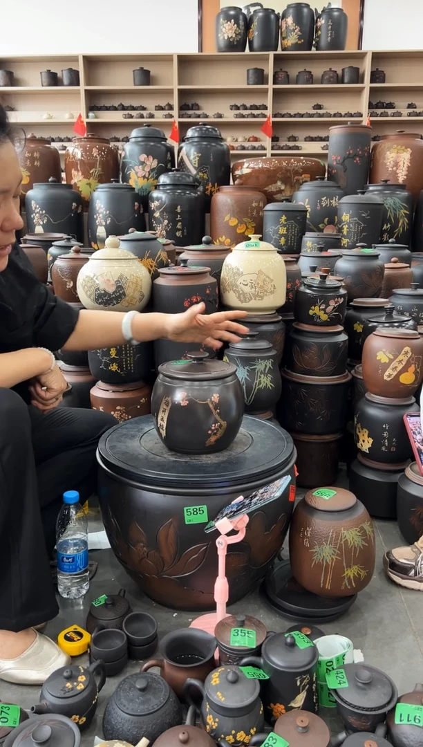 瑕疵茶叶罐 彩填腰鼓 223