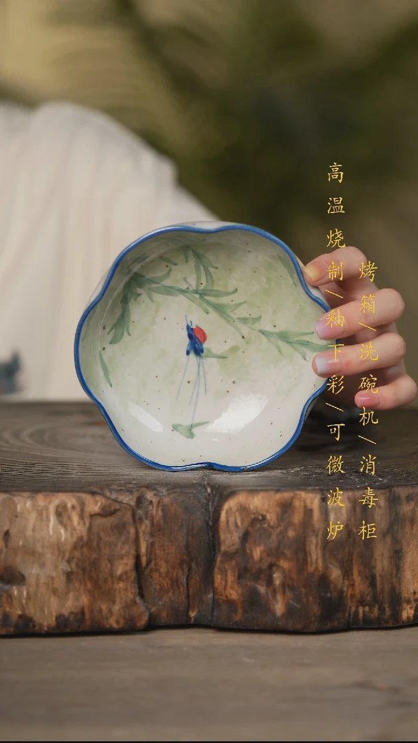 瓷片景德镇高温釉下彩可微波烤箱洗碗机