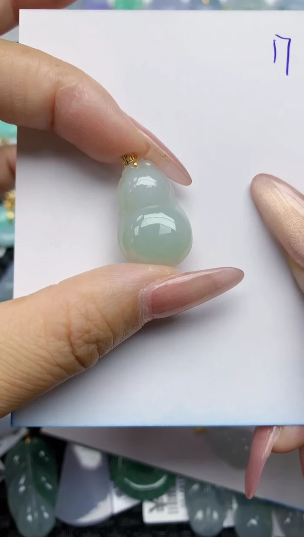 【闪购商品】翡翠颈饰18K金镶嵌天然A货翡翠 17