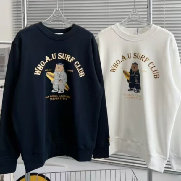 韩版滑板熊四季套头潮流男女同款卫衣