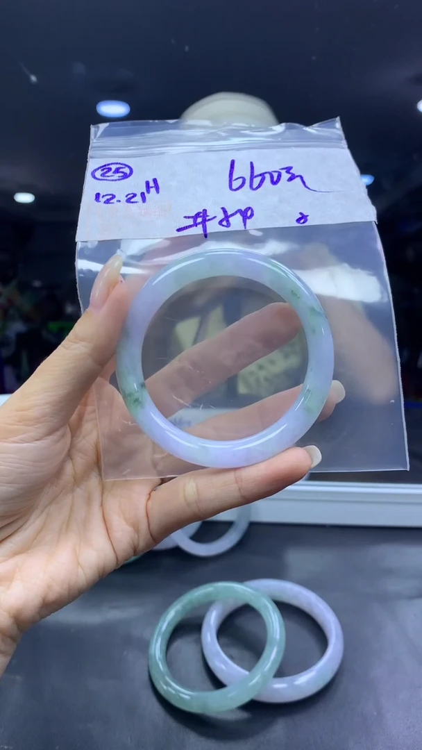 未镶嵌定制翡翠25手镯54纹+660元+拍一发一