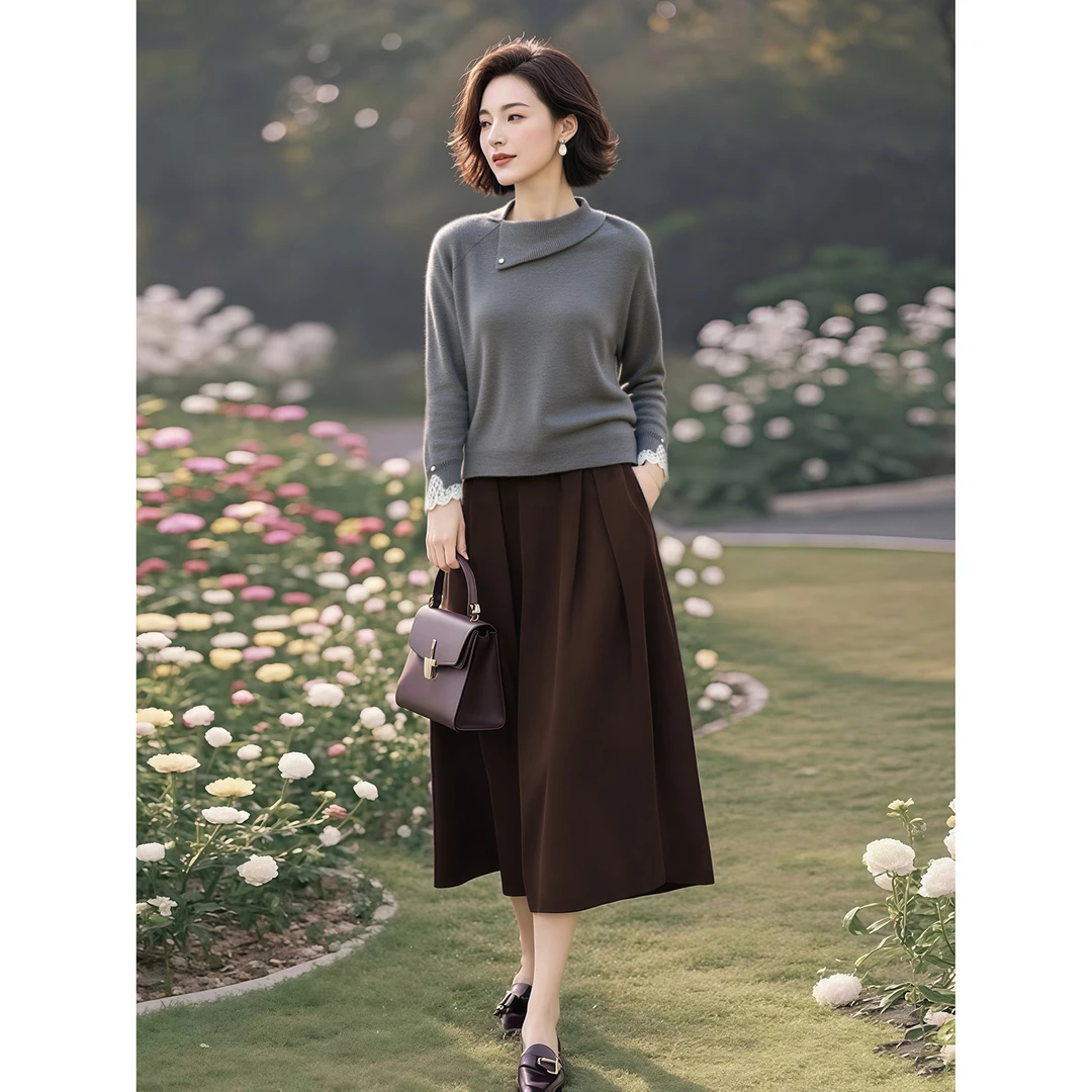SY#【可搭套装】半高领毛衣秋冬加厚内搭针织衫搭毛呢半裙DY15116