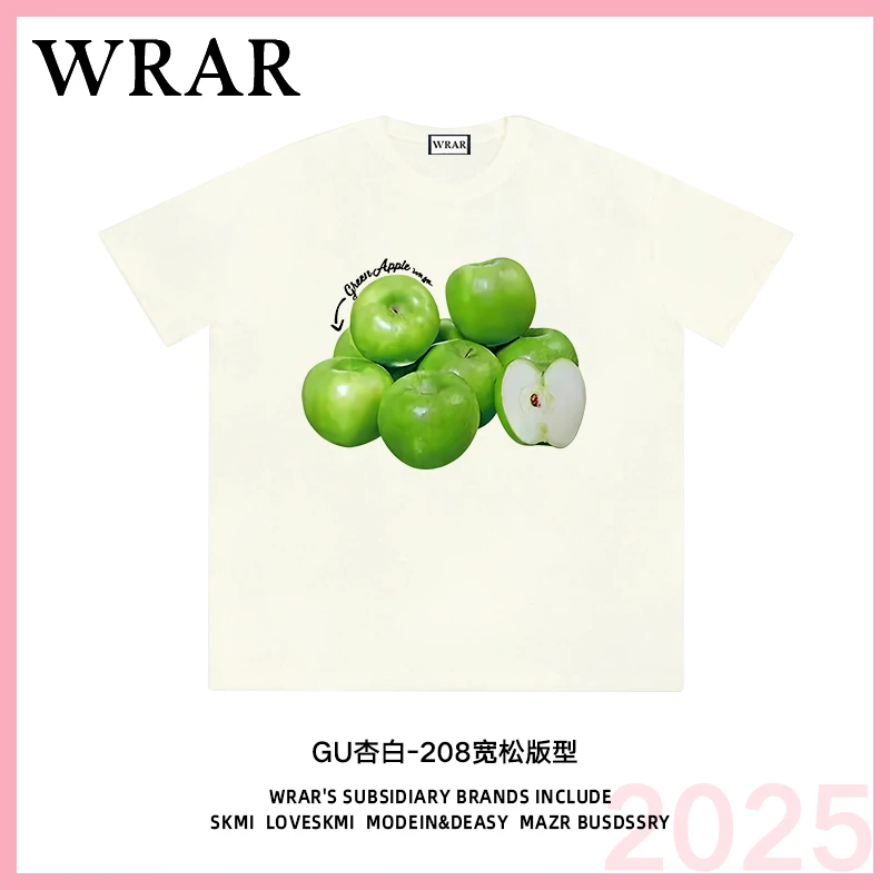 【青苹果】新品时尚透气宽松T恤印花休闲卡通百搭圆领