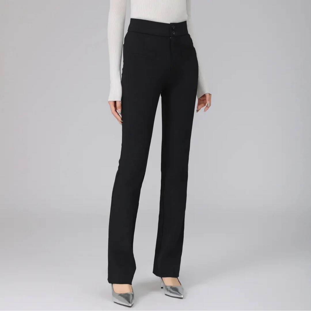 AMASS/阿玛施春季新款高腰四季可穿铅笔裤百搭修身阿玛施微喇裤