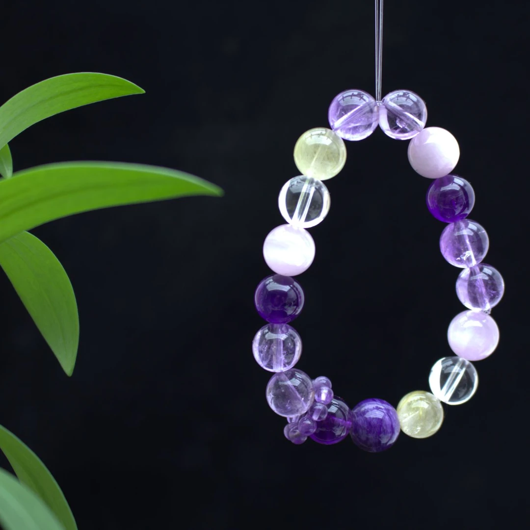 紫水晶多宝水晶天然设计款优雅气质饰品 原创精品 紫气四面八方来