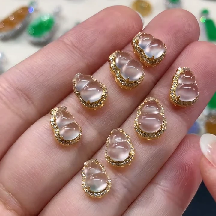 【小袁甄选】翡翠葫芦吊坠(不含链)-18k金-多样性发其一YGL02|CBJ21