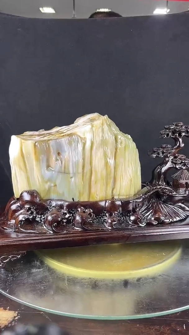 缅甸天然树化玉摆件