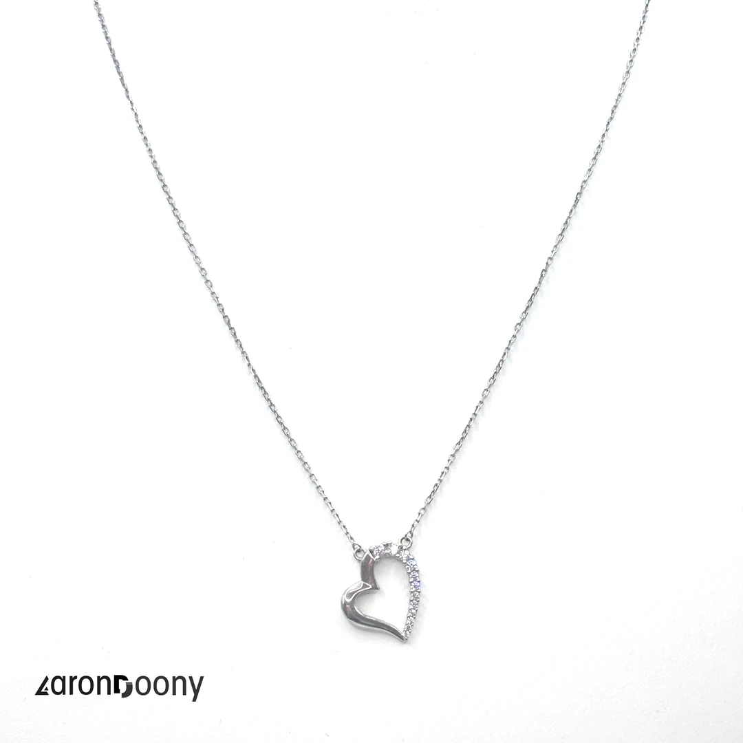 坠链均925银 S925银女士气质时尚爱心项链轻奢百搭小众P074