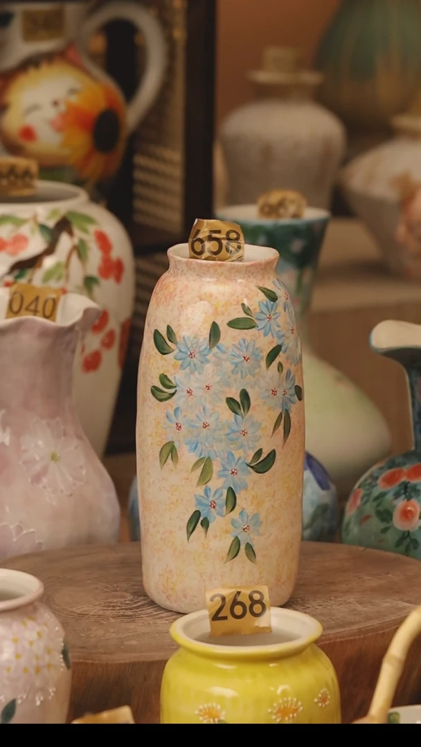 陶瓷景德镇设计师手作花器摆件侘寂风@M658@