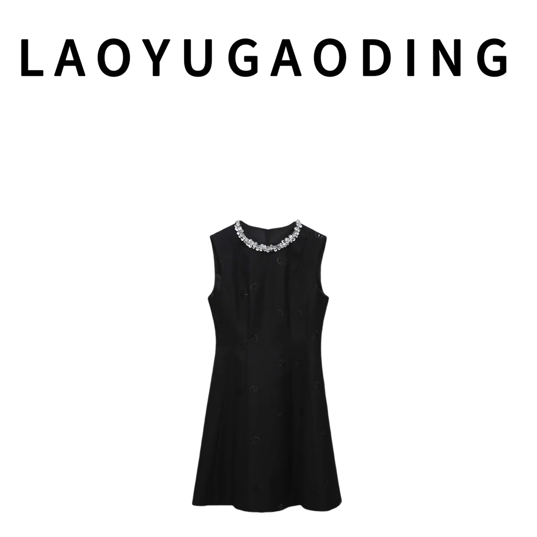 【LAOYUGAODING】高品质-947黑色无袖背心连衣裙1