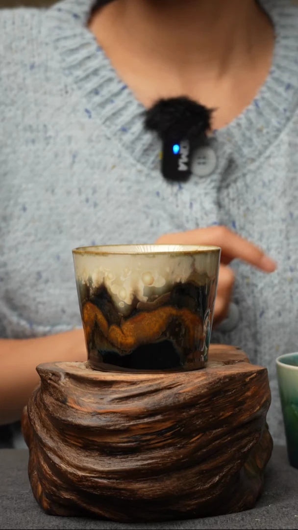 杯子陶511景德镇手创颜色釉杯（食品级）带冰裂纹