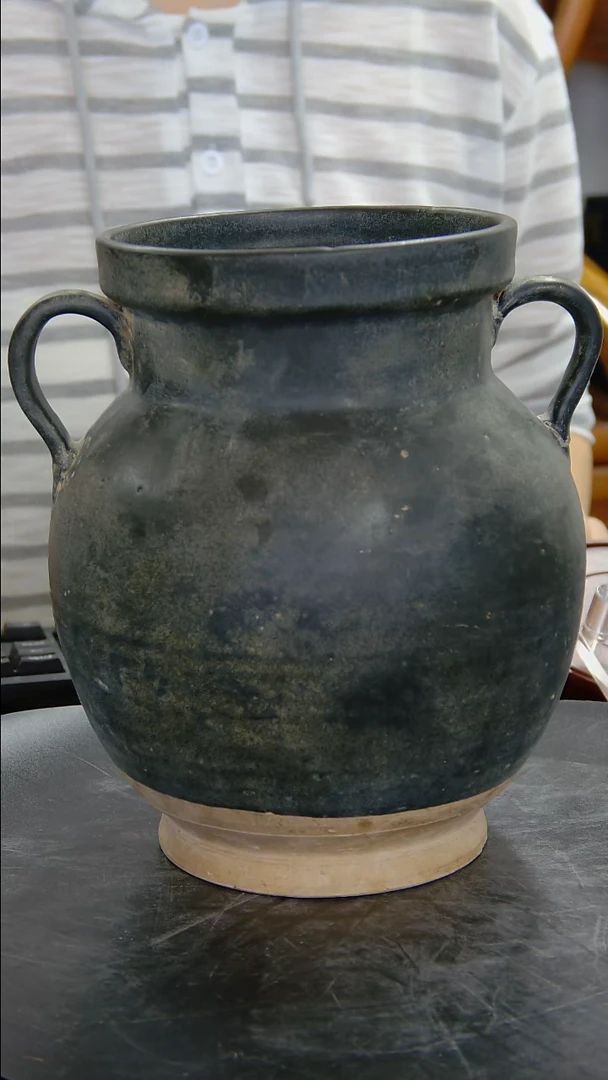 瓶乌金釉双耳盘口罐#1305#