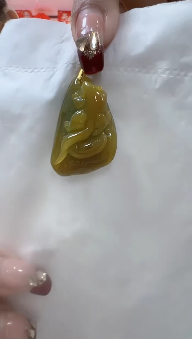 【闪购商品】翡翠颈饰未镶嵌孤品貔貅宽20高33厚12