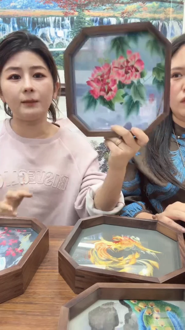 横款刺绣非遗苏绣手工工艺品台屏