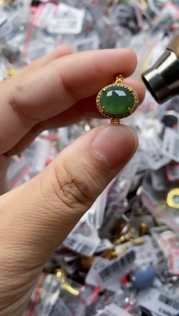 翡翠戒指银S925镶嵌8888    1