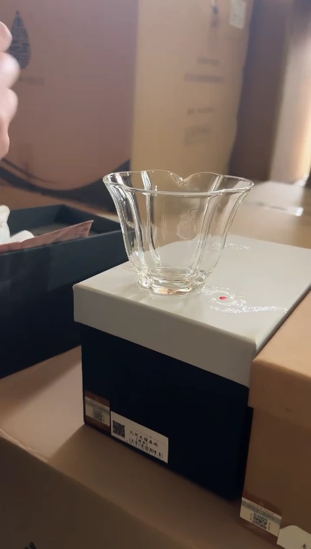 【闪购商品】白色木槿盖碗高硼硅