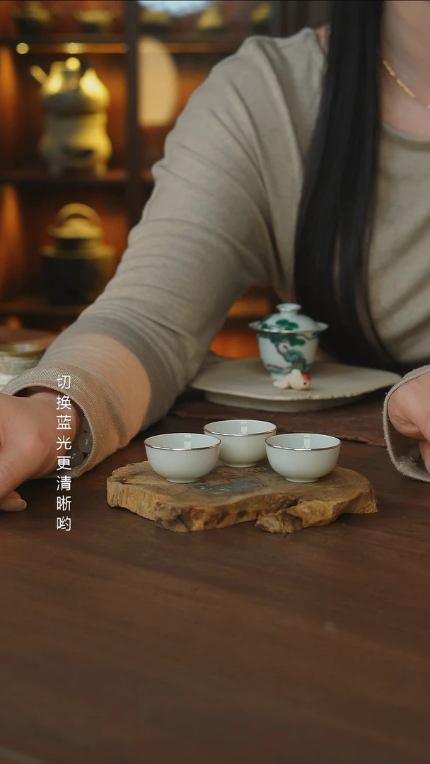 包银素胎小杯3只款