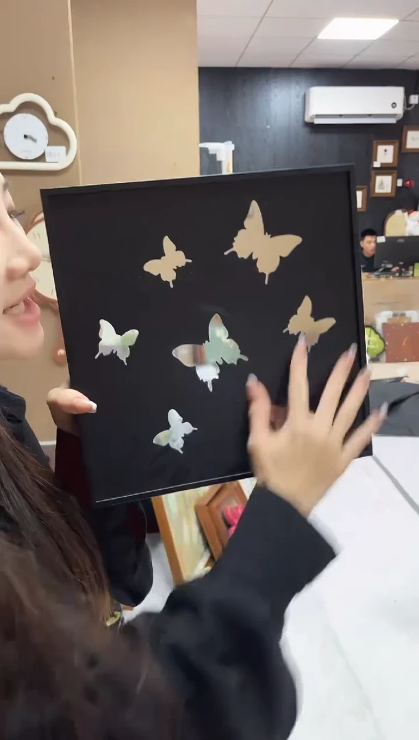 竖款30*30  蝴蝶镜子