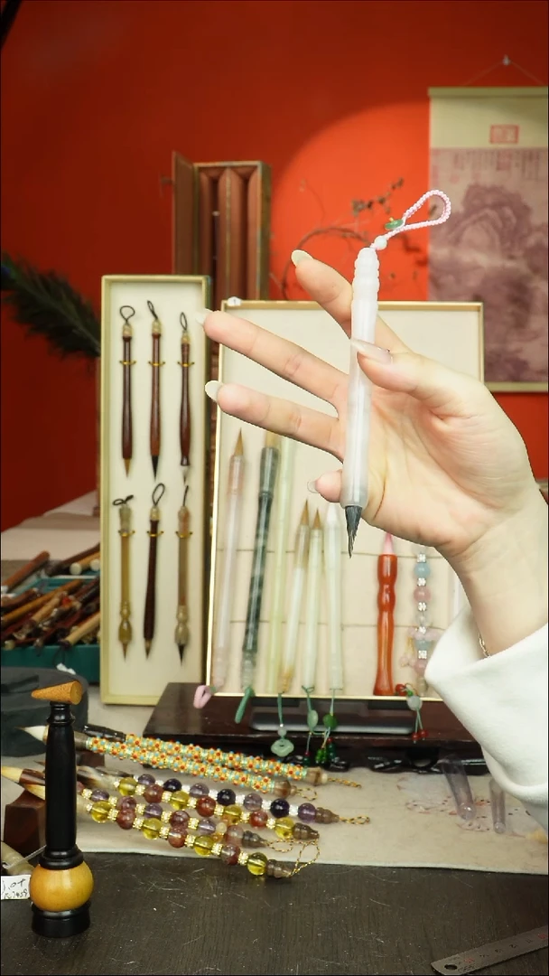 94号闪孤品高货毛笔链接 清水试笔 蘸墨不退