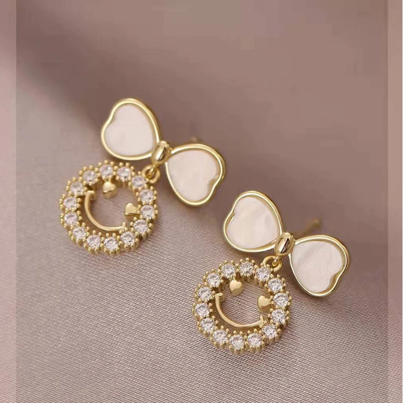 铜合金仿珍珠耳饰 双排圈圈法师轻奢小众耳扣KH4039